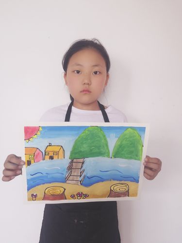 水粉基础班【我的家乡】风景画作品欣赏