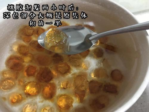 我是四勺皂角米 四勺桃胶 两勺雪燕的量进行泡发