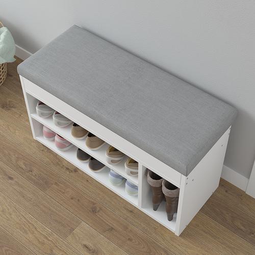 北欧换鞋凳软包坐垫简易家用省空间仿实木进门口凳子带鞋架小鞋柜