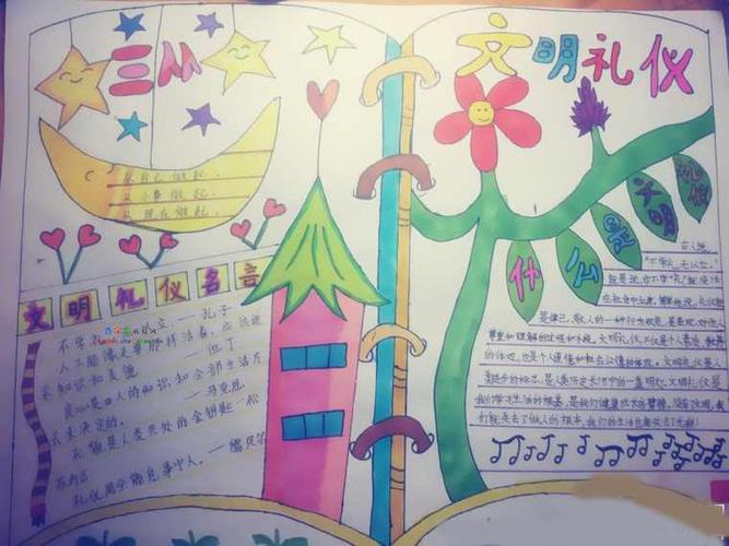 中学文明礼仪手抄报图画大全