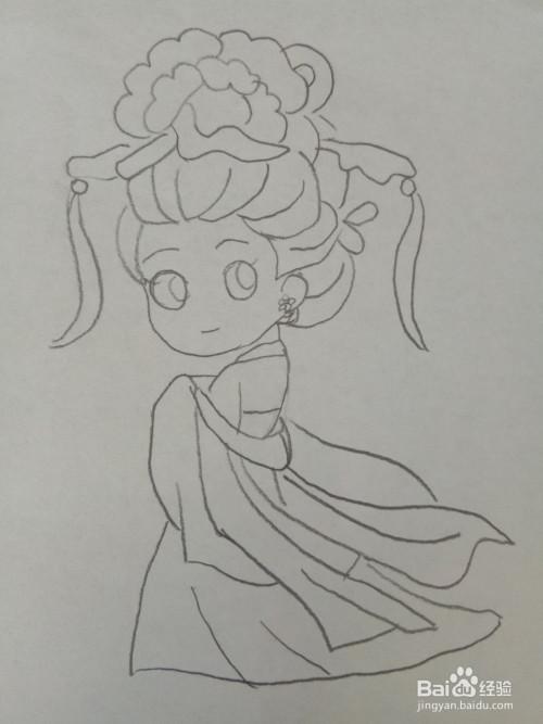 唐代贵妃的简笔画怎么画?