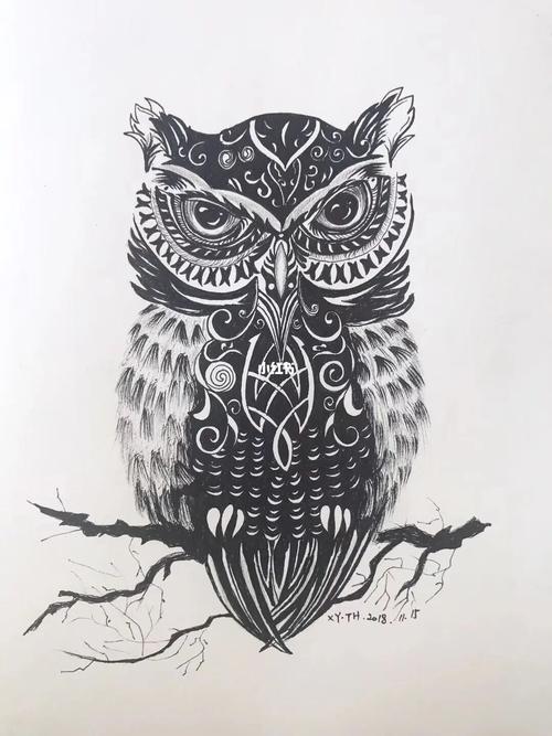 禅绕画 | 动物 | 黑白画(四幅)_黑白画_手绘_针管笔_禅绕画_兴趣爱好