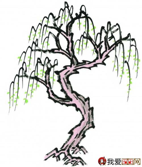 水墨画柳树图片13p各种国画杨柳的国画水墨画法3