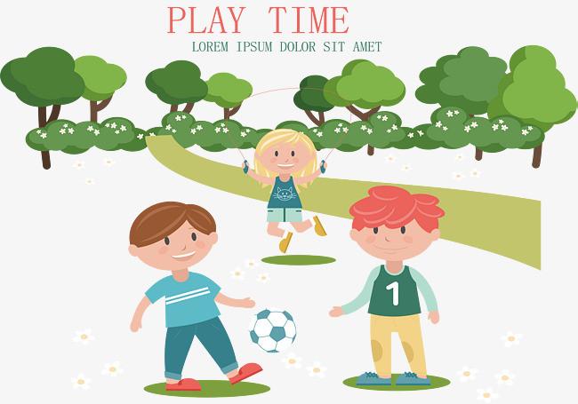 卡通手绘六一儿童节儿童彩虹桥开心玩耍