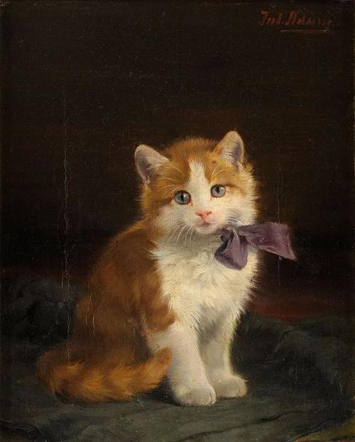 德国画家juliusadam油画笔下的猫系列作品欣赏