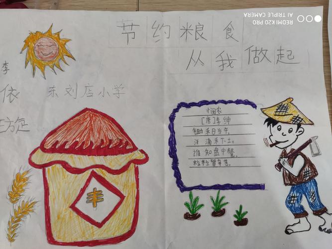 二年级的同学们亲手制作了手抄报,真正体会到了"节约光荣,浪费可耻"的