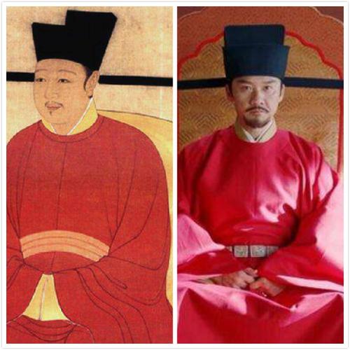 图2|宋徽宗画像和剧中皇帝剧照对比