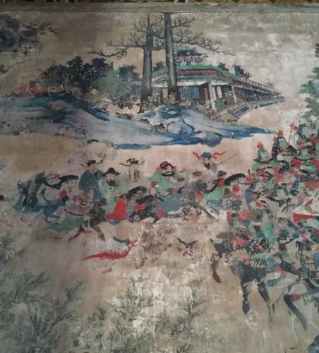 天贶殿壁画——《泰山神启跸回銮图》,传为宋代所绘.