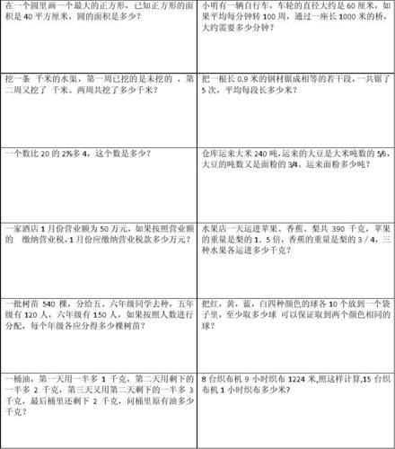 小学六年级解决问题的策略15