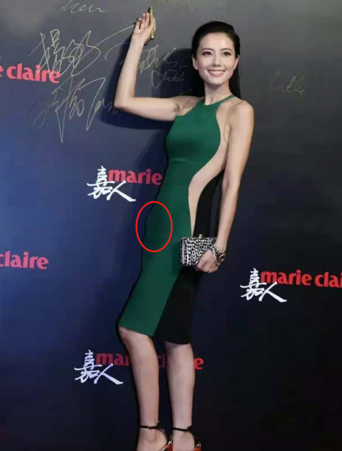 高圆圆修身礼服暴露小肚腩女星好身材不是天生的重在运动减脂