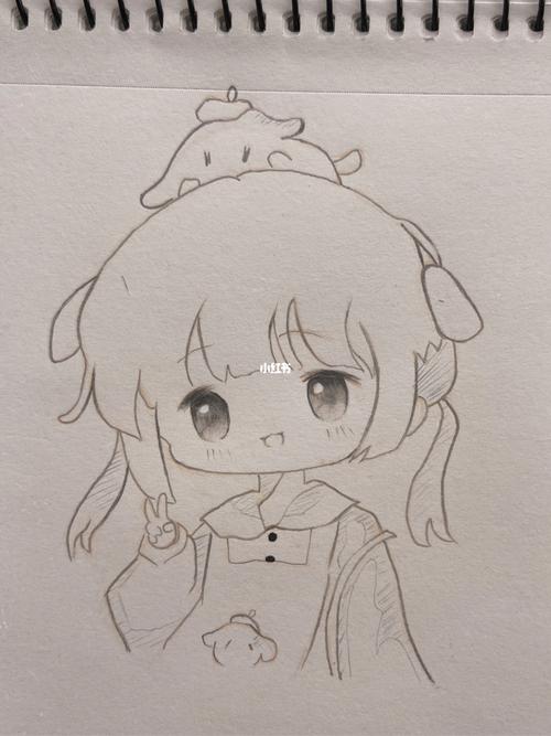 临摹练习113|可爱小女孩,简笔画～_铅笔_简笔画_临摹