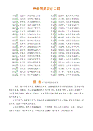元素周期表顺口溜超强记忆