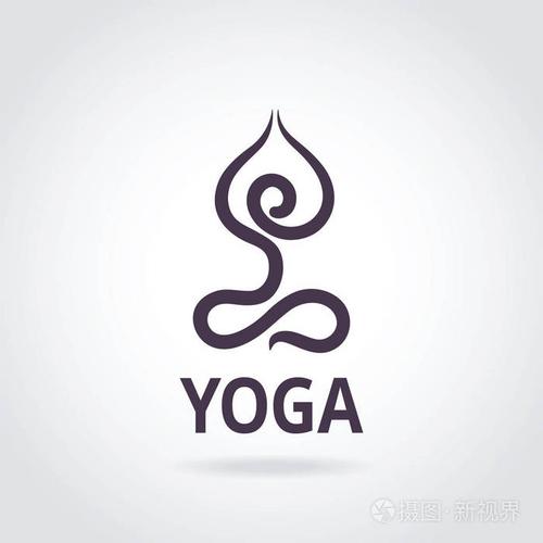 莲花的瑜伽姿势,程式化的矢量图标