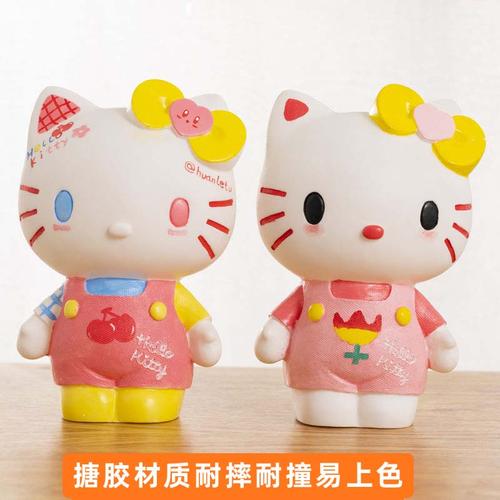 特价hellokitty存钱罐_儿童diy手工hellokitty玩具猫 摔不坏石膏娃娃