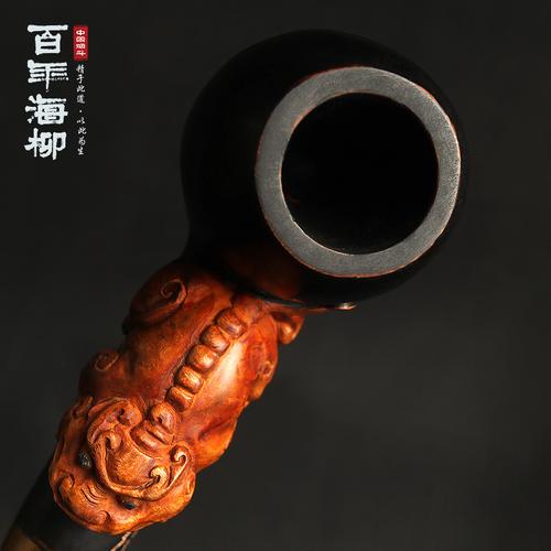 百年海柳烟斗雕刻石楠木烟斗手工雕刻招财貔貅斗粮专用dz40
