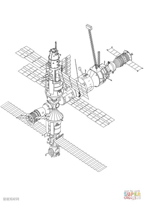 国际空间站简笔画图片