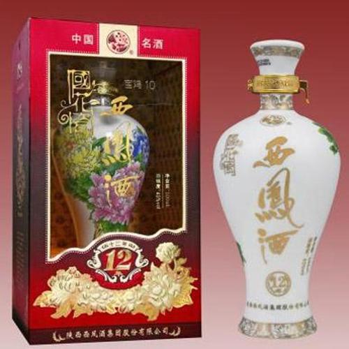 45度 500ml 国花瓷西凤酒12年 国色天香 绵柔凤香型