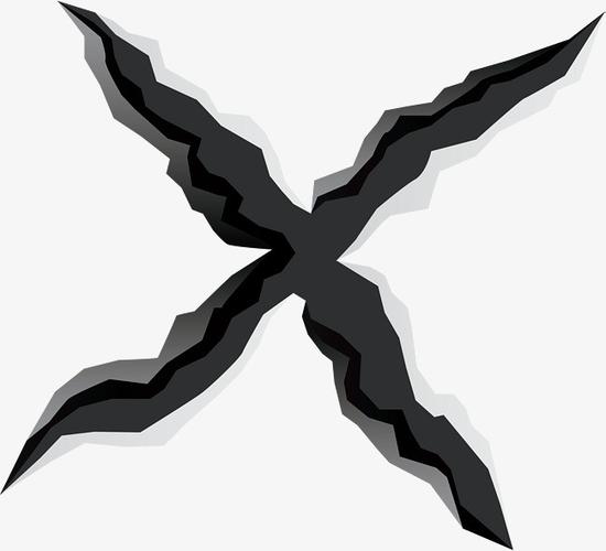 矢量png_交叉十字抓痕【高清卡通手绘png素材】-90设计