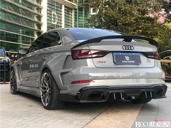 适用于奥迪s3改装三段式碳纤维尾翼a3rs3镂空尾翼