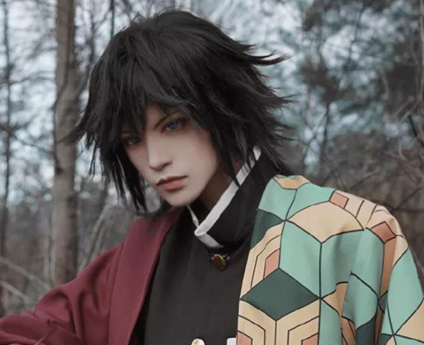 cosplay:鬼灭之刃,俊美男神富冈义勇