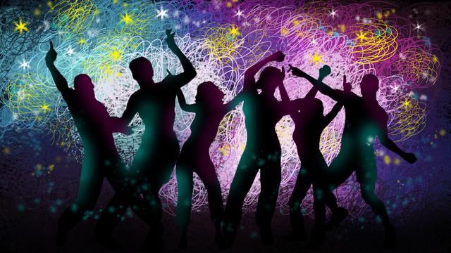 音乐节线圈跳舞蹦迪 插画素材