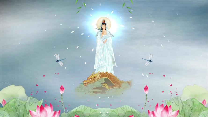 佛祖观音菩萨荷花_1920x1080_高清视频素材下载(编号