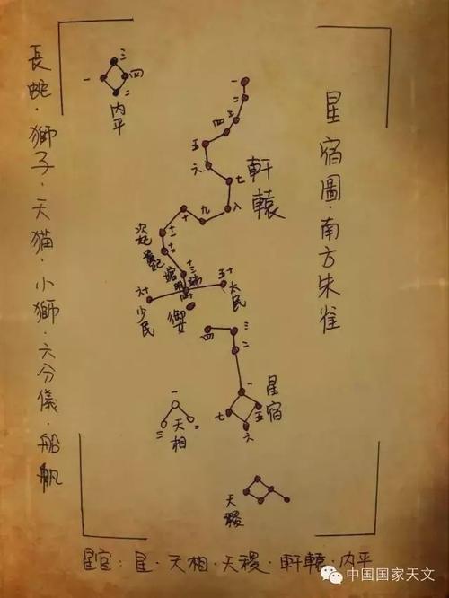 在星宿中重要的星官还有轩辕,被认为是东青龙西白虎南朱雀北玄武中