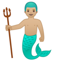 emoji | 男人鱼:中浅肤色 | google | 120 x 120