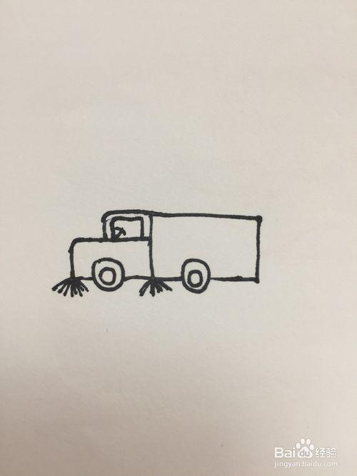 清洁车的简笔画