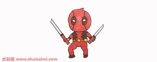 死侍简笔画的画法步骤图解