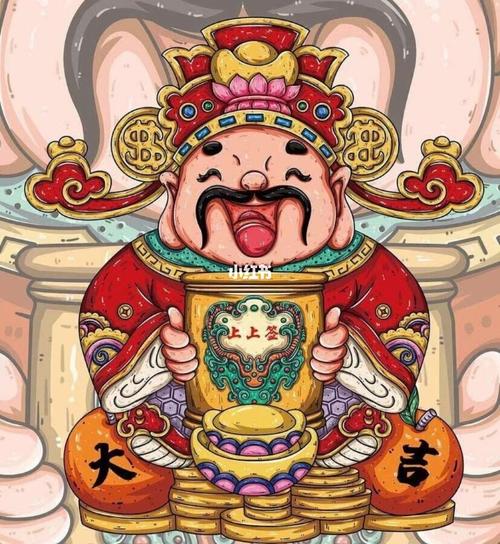 迎财神爷_人文_绘画