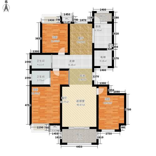 东方国际花园3室0厅2卫1厨172.00㎡户型图