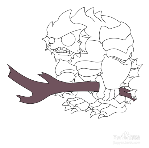 彩色简笔画植物大战僵尸深海巨人的画法