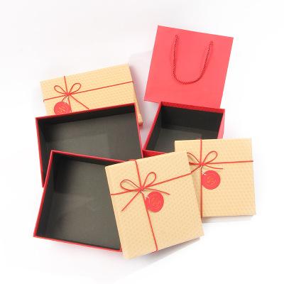 天地盖礼盒特种纸皮绳蝴蝶结可乐礼品盒口红盒子化妆品包装盒定制