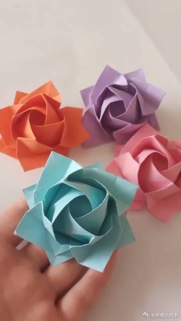 艺术公开课##折纸#    折纸玫瑰花,你学会了吗?折纸小巧手的微博视频