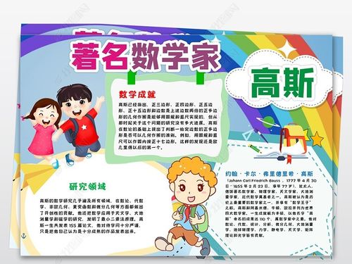 读书手抄报 名人名家手抄报 > word电子小报模板名人数学家高斯小报