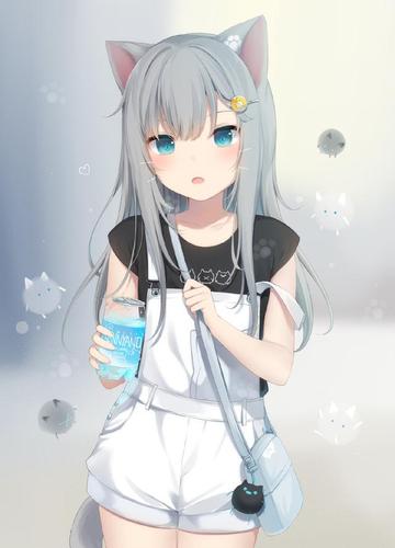 动漫壁纸:可爱的猫耳少女,萌系少女风格图片欣赏