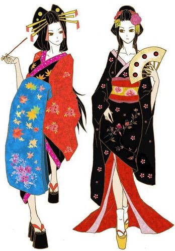 日本花魁简笔画