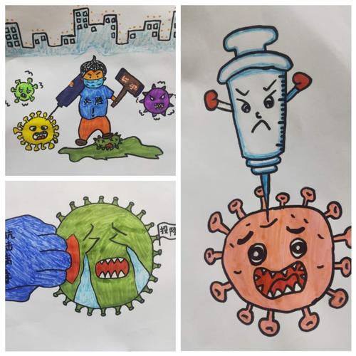 湖陇幼儿园小一班"童心共绘,抗击疫情"主题亲子绘画