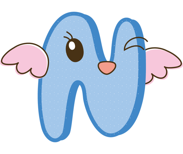 卡通可爱彩色字母n 图片