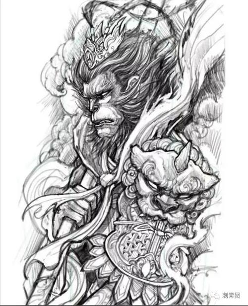 猴子纹身图案 孙悟空纹身手稿 大圣纹身素材 孙行者纹身 精选图集 新