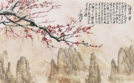 沁园春雪图片景色沁园春雪这首诗的配图彩铅画简单一些