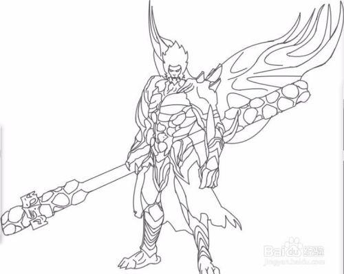 最后画出孙悟空地狱火身后的火焰的翅膀.