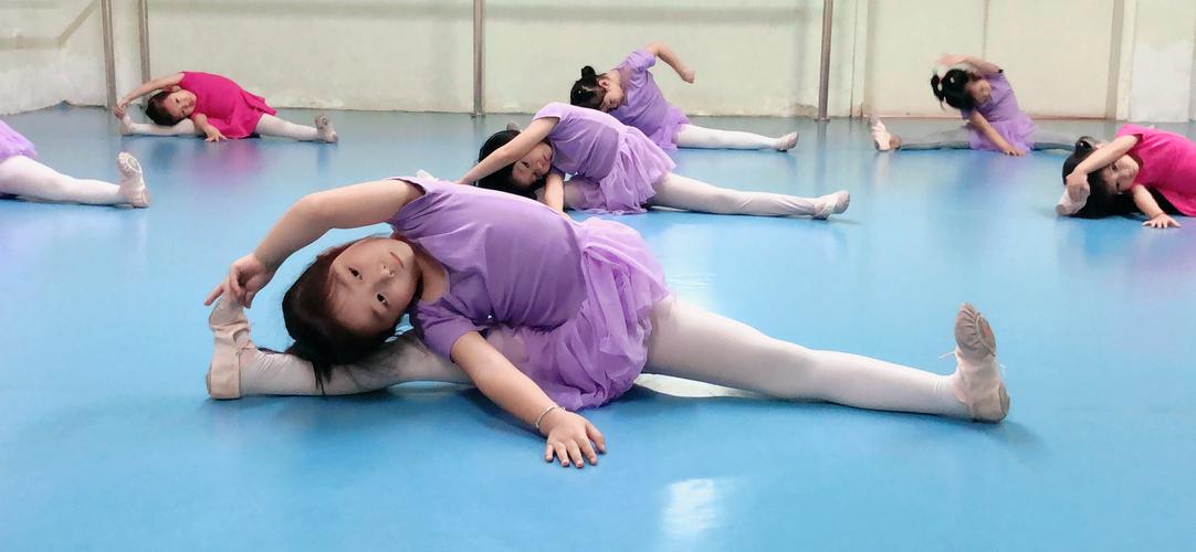 写美篇 旁开腿压旁腿 动作要求: 双腿外开120度勾脚,压腿与上一个单盘