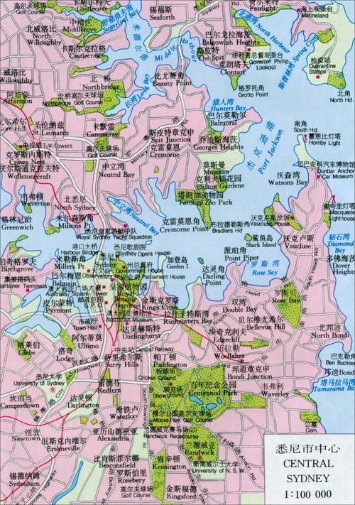 悉尼市中心地图