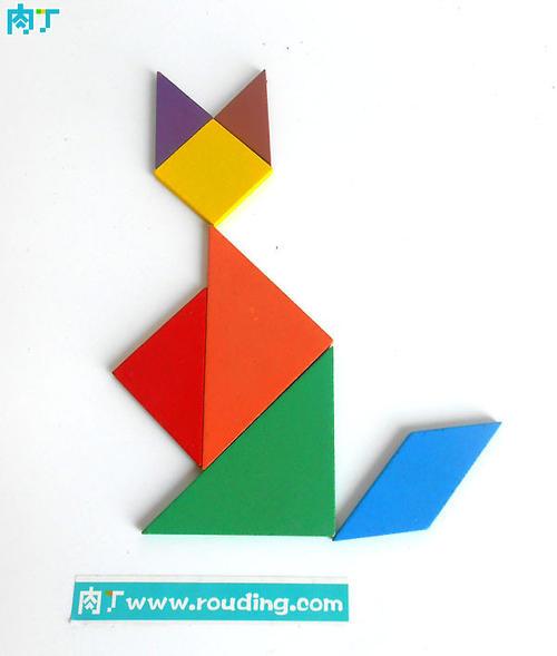 简笔画七巧板拼图图案