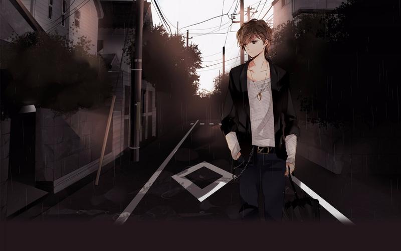 电脑壁纸二次元男生的