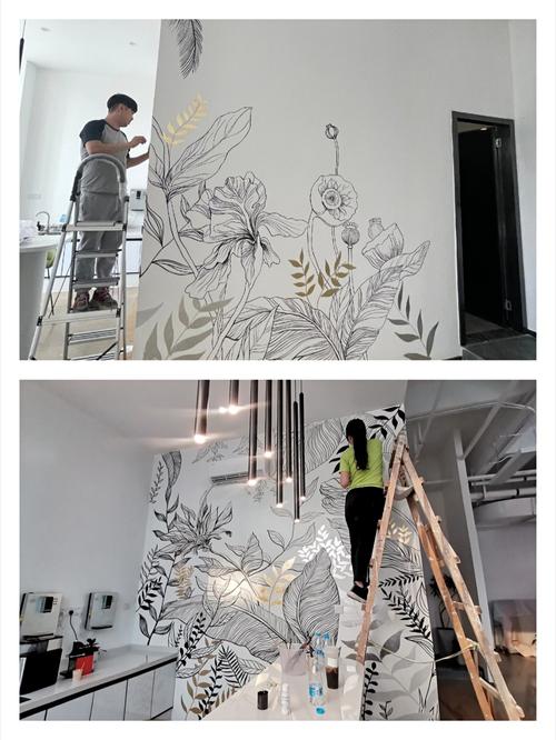 办公室简约北欧风格墙绘_墙绘_简约风_北欧_创意墙绘