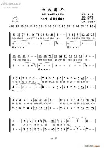 匆匆那年 北航合唱团 合唱(合唱谱)1