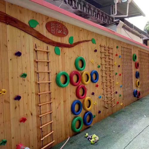 优兰德厂家直销木质攀岩墙 幼儿园户外大型攀爬墙攀爬架 攀岩组合